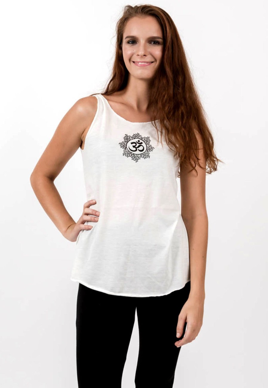 Women HaremPants | Loose Soft Vintage Style Women'S Tank Tops Om White