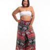 Women HaremPants | Plus Size Divine Elephant Wrap Palazzo Style Harem Pants In Red