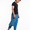 Men HaremPants | Clovers Thai Hill Tribe Fabric Men'S Harem Pants With Ankle Straps In Light Blue