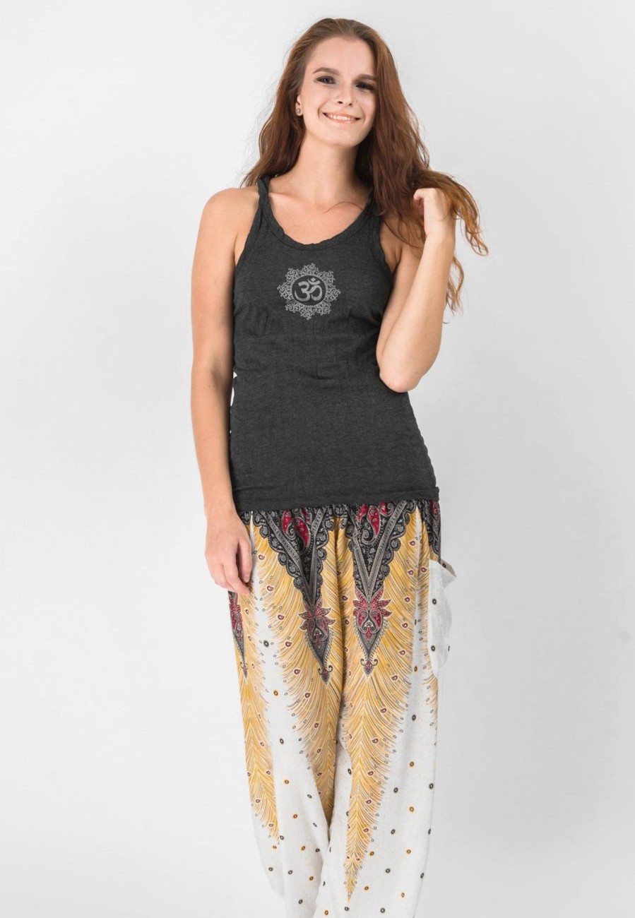 Women HaremPants | Super Soft Sure Design Women'S Tank Tops Om Mandala Black