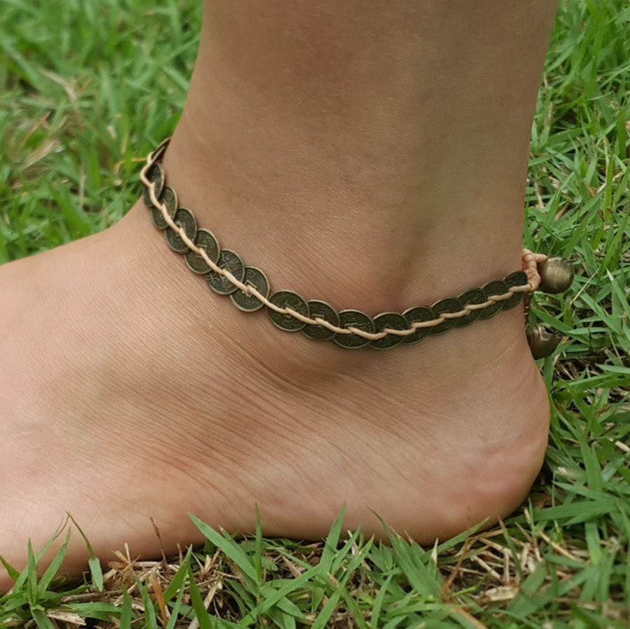 Accessories HaremPants | Hand Made Fair Trade Anklet Antique Coins Beige