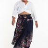 Plus Size HaremPants | Plus Size Floral Handkerchief Midi Skirt In Blue