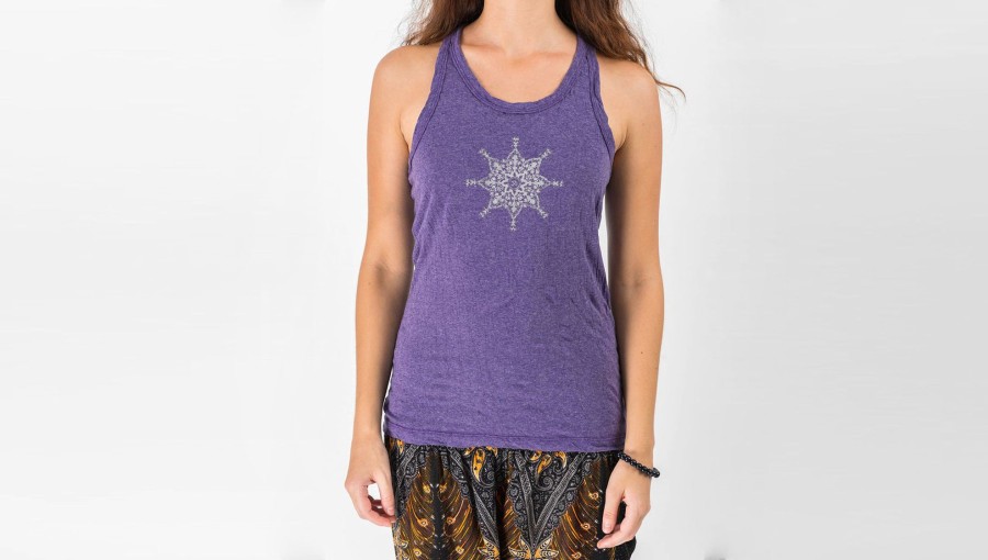 Women HaremPants | Super Soft Sure Design Women'S Tank Tops Star Mandala Grape