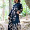 Women HaremPants | Tie Dye Long Sleeve Maxi Dress In Black