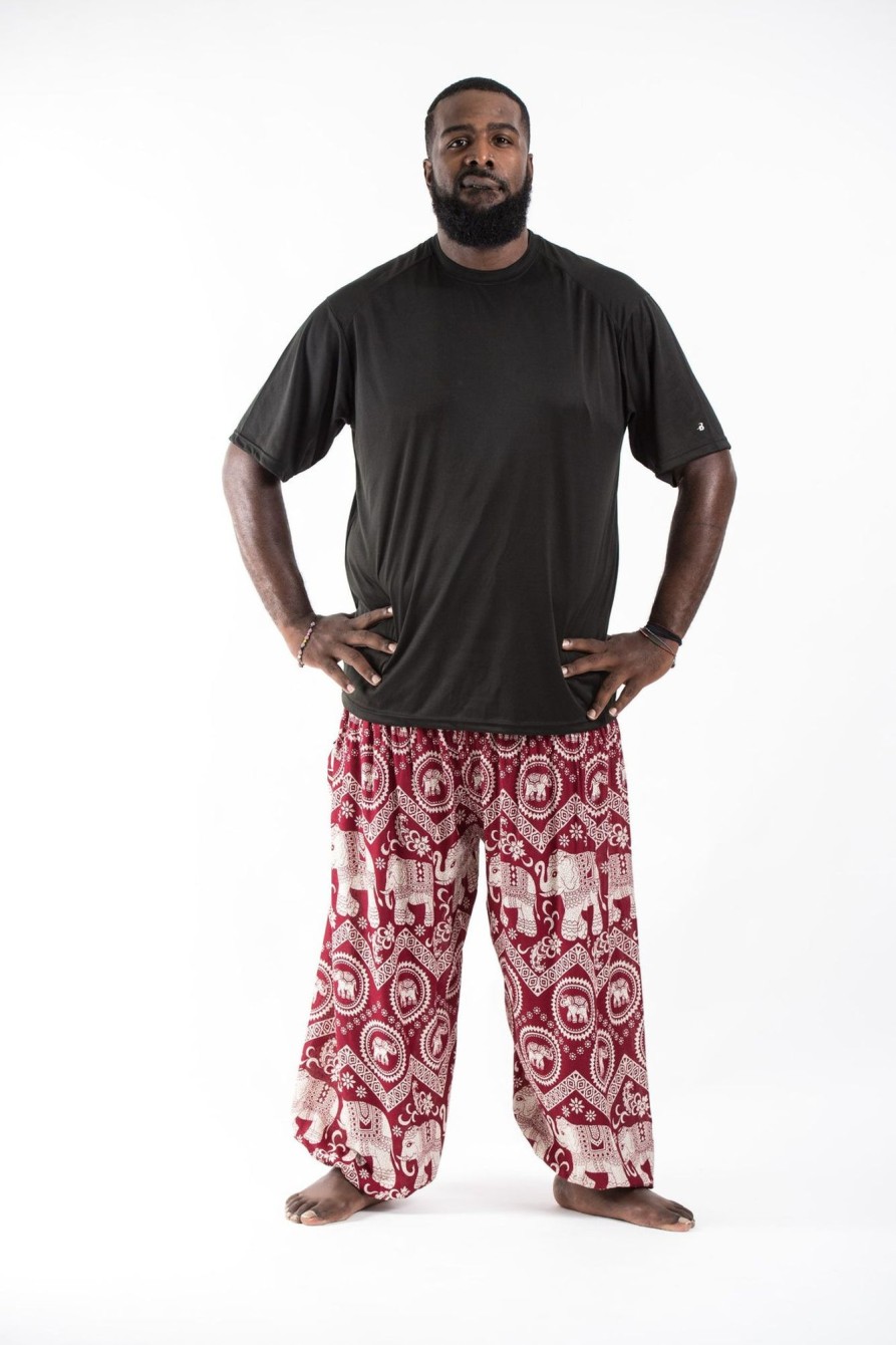 Plus Size HaremPants | Plus Size Imperial Elephant Men'S Elephant Pants In Red