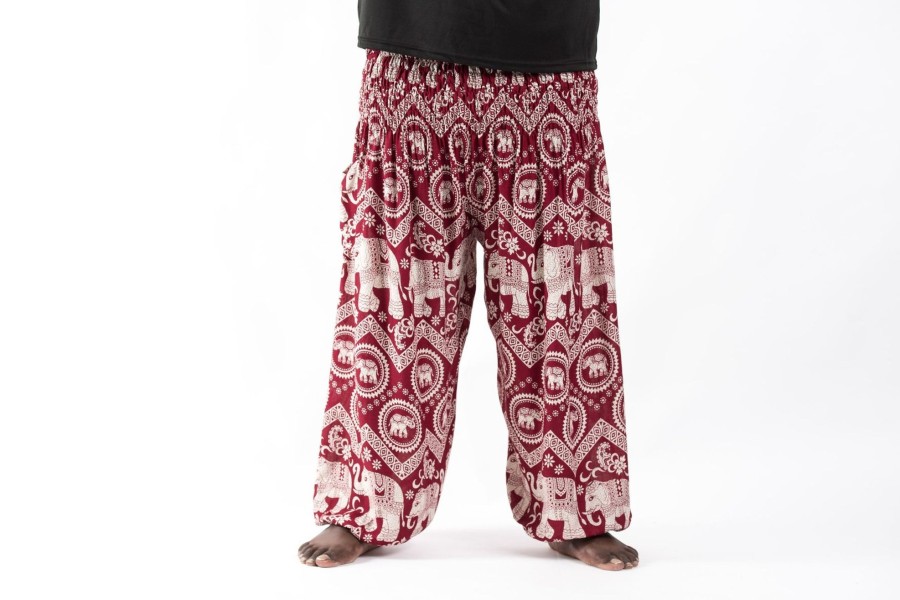 Plus Size HaremPants | Plus Size Imperial Elephant Men'S Elephant Pants In Red