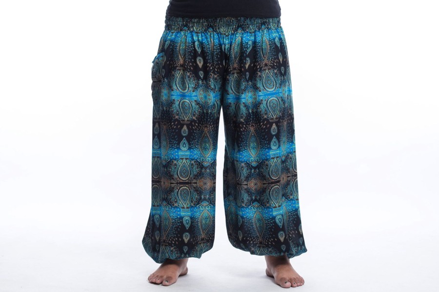 Plus Size HaremPants | Plus Size Paisley Women'S Harem Pants In Turquoise