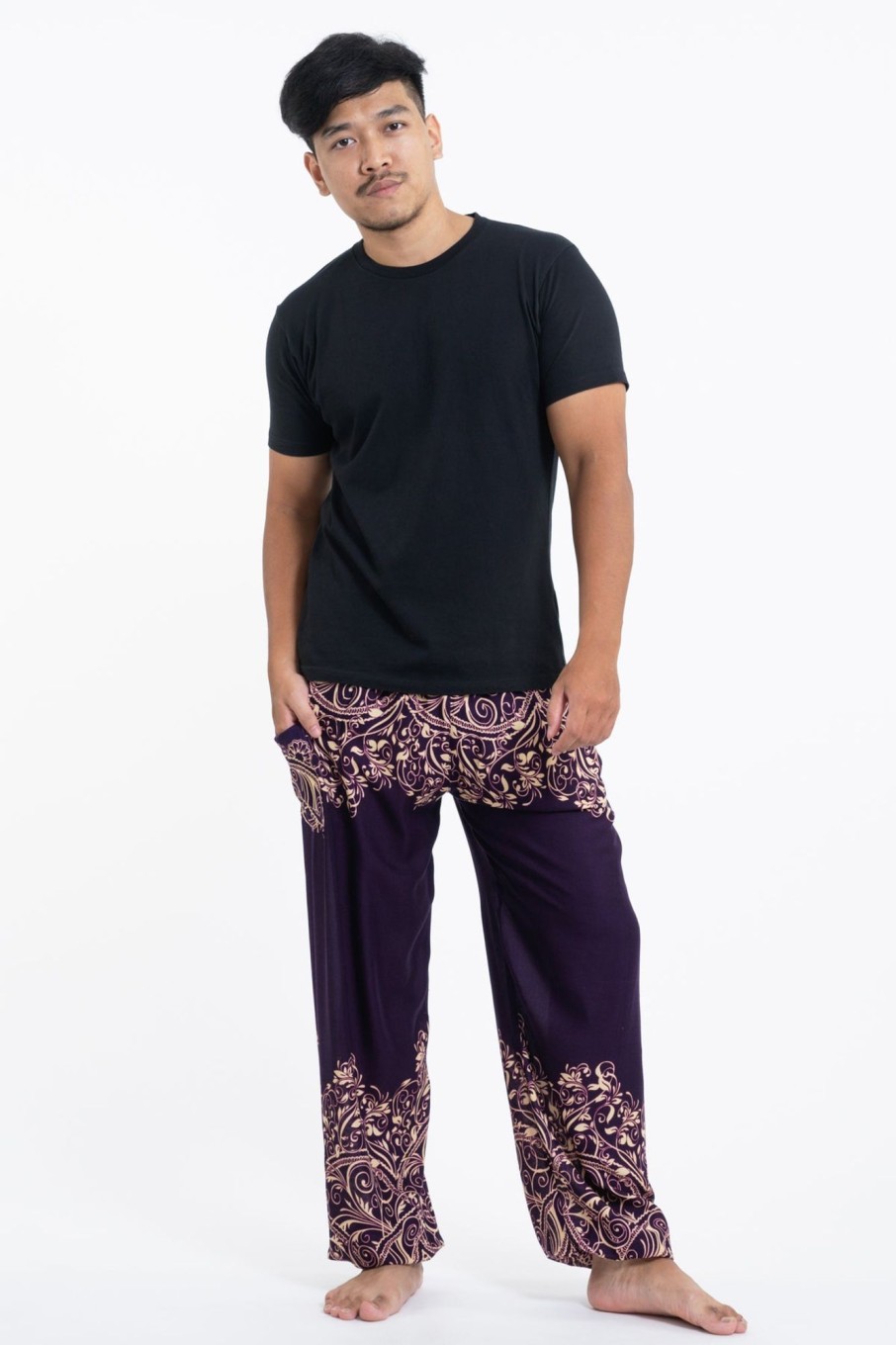 Men HaremPants | Vines Men'S Harem Pants In Purple