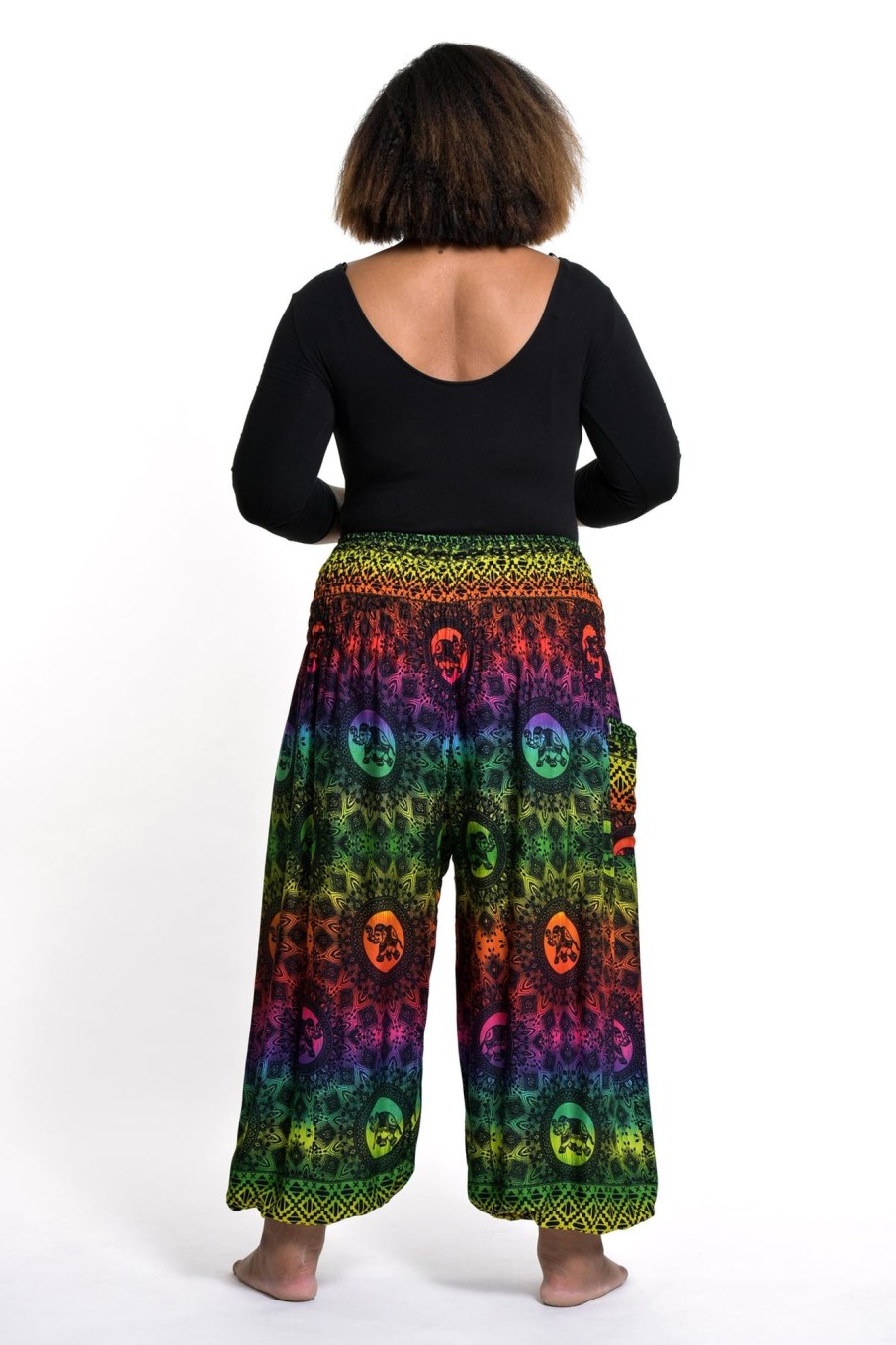 Plus Size HaremPants | Plus Size Rainbow Elephant Women'S Elephant Pants In Green