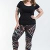 Women HaremPants | Plus Size Diamond Tie Dye Cotton Leggings In Brown