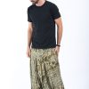 Men HaremPants | Marble Elephant Drop Crotch Men'S Elephant Pants In Olive