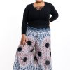 Women HaremPants | Plus Size Paisley Mandalas Palazzo Style Harem Pants In Silver Gray