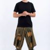 Women HaremPants | Thai Hill Tribe Fabric Men'S Harem Pants With Ankle Straps In Olive