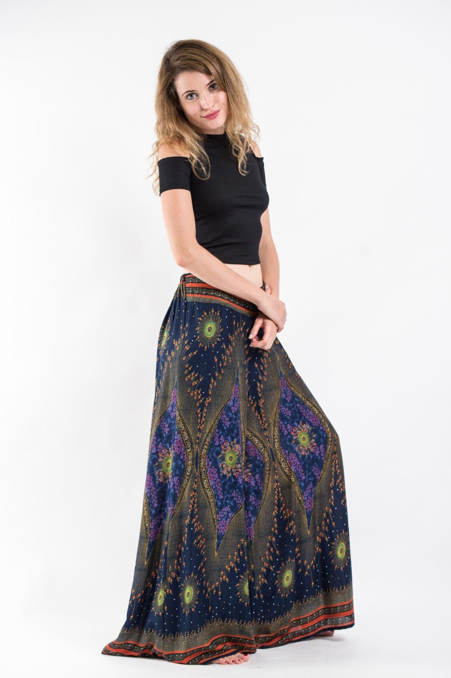 Women HaremPants | Peacock Eyes Palazzo Style Harem Pants In Navy