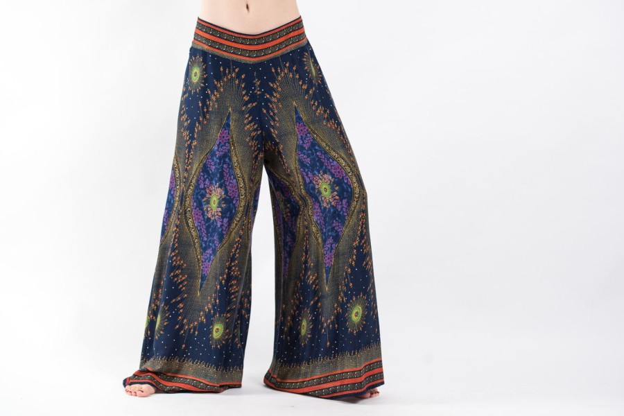 Women HaremPants | Peacock Eyes Palazzo Style Harem Pants In Navy