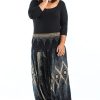 Women HaremPants | Plus Size Diamond Peacock 2-In-1 Jumpsuit Harem Pants In Black