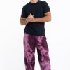 Men HaremPants | Tie Dye Drawstring Men'S Yoga Massage Pants In Dark Purple