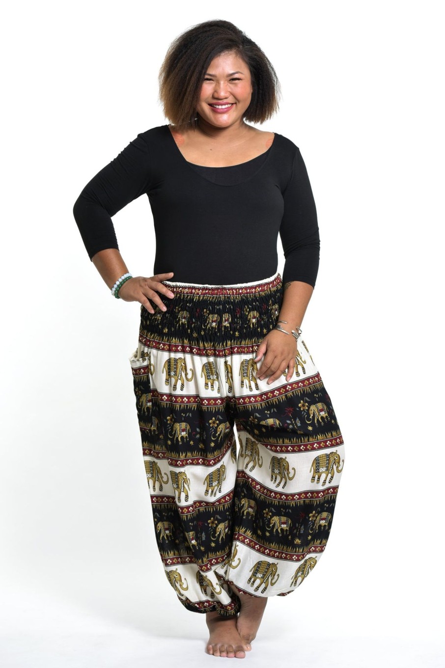 Plus Size HaremPants | Plus Size Elephant Bliss Women'S Elephant Pants In Black