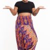 Women HaremPants | Plus Size Peacock Paisley 2-In-1 Jumpsuit Harem Pants In Purple