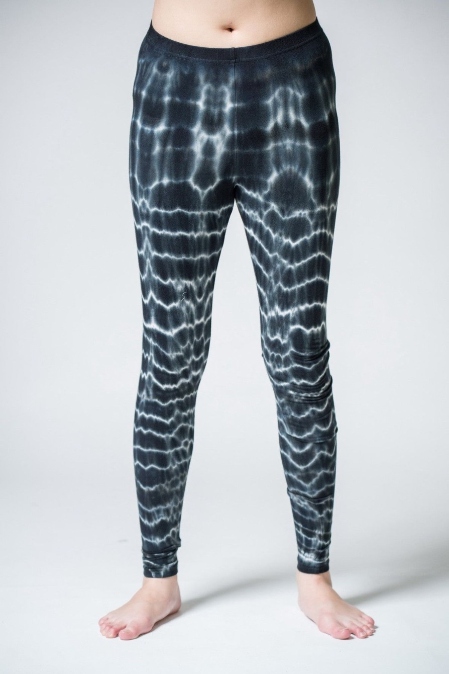 Women HaremPants | Melting Stripes Tie Dye Cotton Leggings In Black