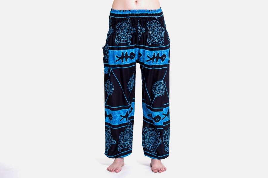 Women HaremPants | Turtle Print Women'S Harem Pants In Blue