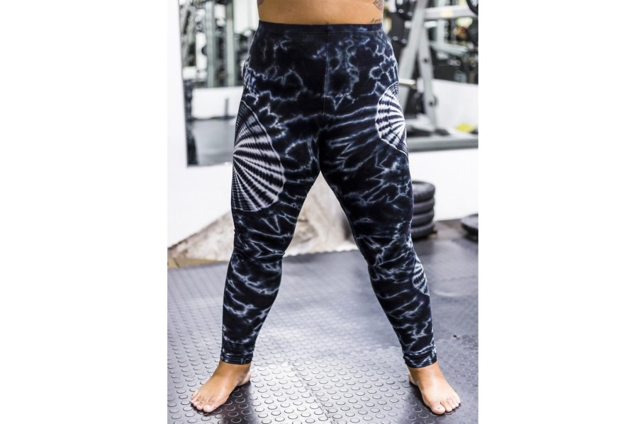 Women HaremPants | Plus Size Swirls Tie Dye Cotton Leggings In Black