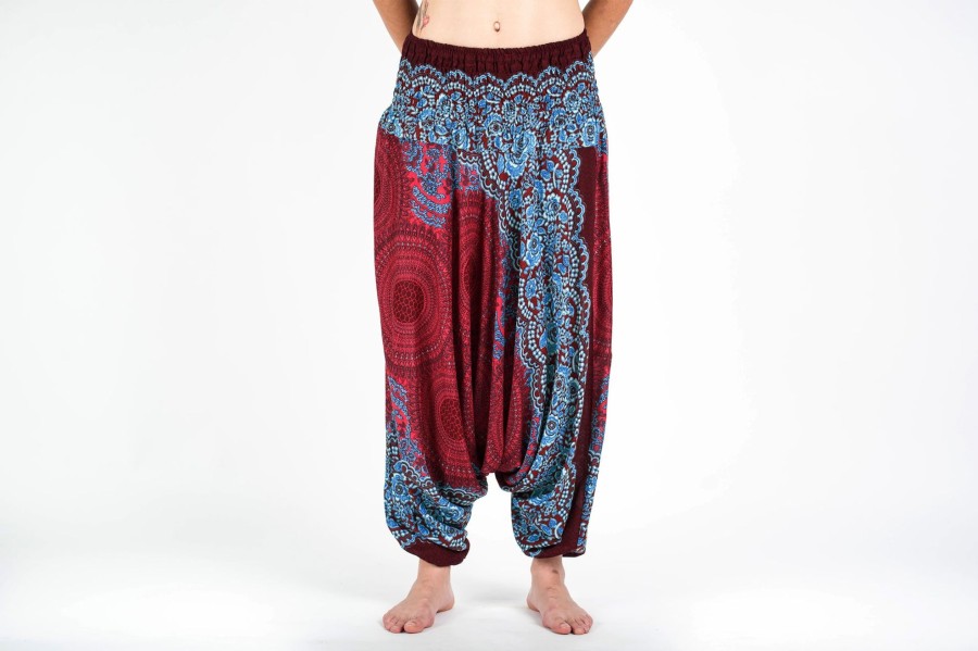 Women HaremPants | Geometric Mandalas 2-In-1 Jumpsuit Harem Pants In Red