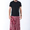 Men HaremPants | Marble Elephant Drop Crotch Men'S Elephant Pants In Red