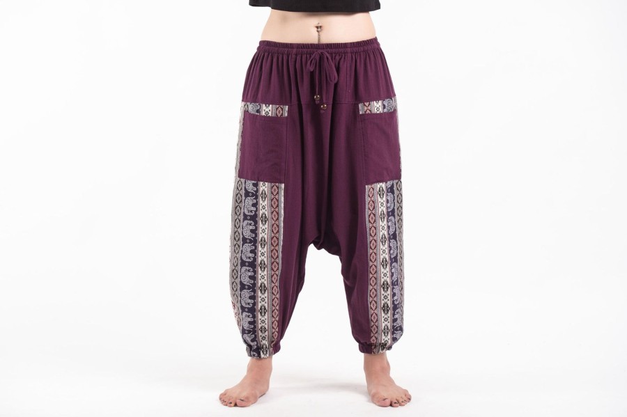 Women HaremPants | Elephant Aztec Cotton Women'S Harem Pants In Purple