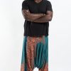 Men HaremPants | Plus Size Geometric Mandalas Drop Crotch Men'S Harem Pants In Turquoise