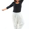 Plus Size HaremPants | Plus Size Crinkled Cotton Harem Pants In White