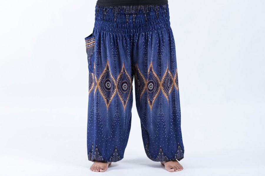 Women HaremPants | Plus Size Diamond Peacock Women'S Harem Pants In Blue