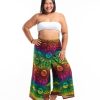 Plus Size HaremPants | Plus Size Rainbow Elephant Wrap Palazzo Style Elephant Pants In Green