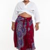 Women HaremPants | Plus Size Mandalas Handkerchief Midi Skirt In Red