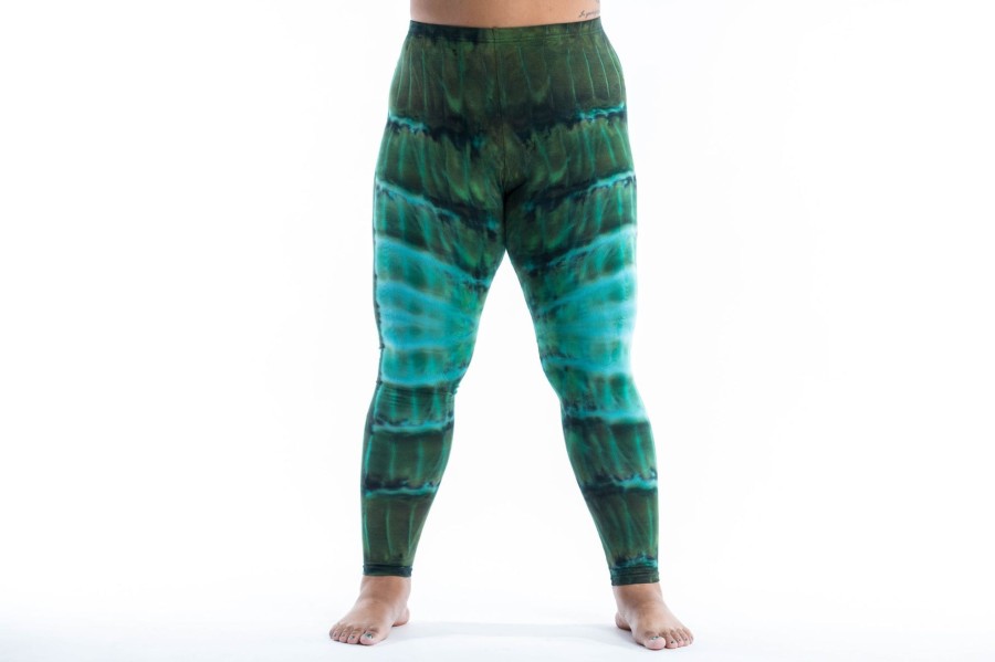 Plus Size HaremPants | Plus Size Patch Dye Tie Dye Cotton Leggings In Turquoise