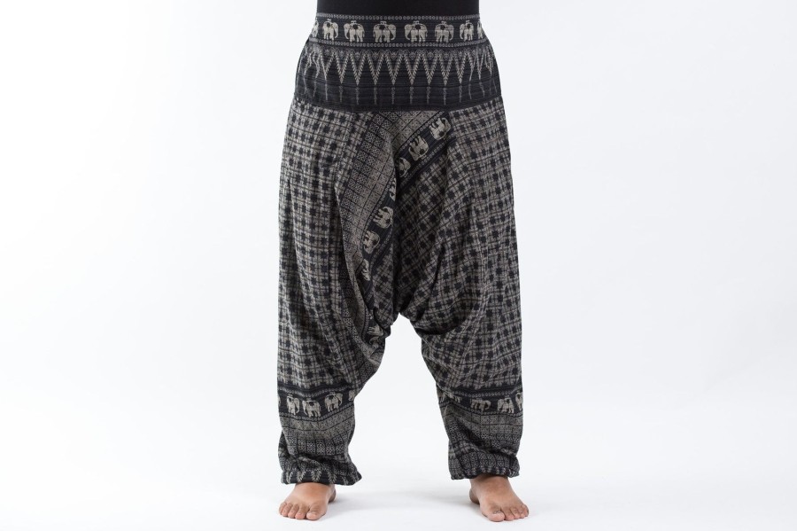 Plus Size HaremPants | Plus Size Hill Tribe Elephant Women'S Elephant Pants In Black