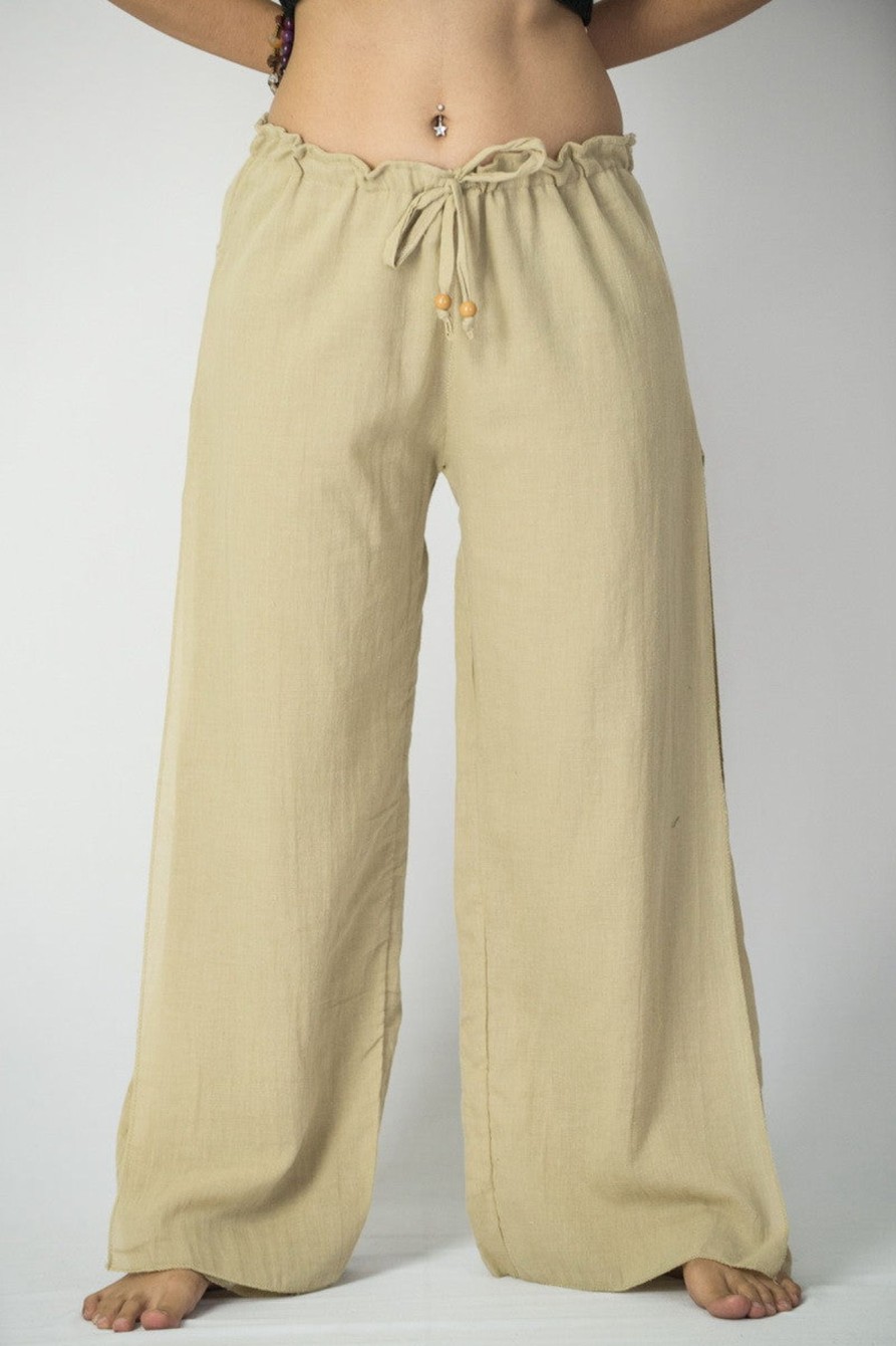 Women HaremPants | Women'S Thai Harem Double Layers Palazzo Pants In Solid Natural