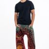 Men HaremPants | Tie Dye Cotton Men Harem Pants In Brick Green