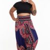 Plus Size HaremPants | Plus Size Peony Mandalas 2-In-1 Jumpsuit Harem Pants In Indigo