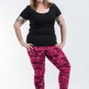 Women HaremPants | Plus Size Marble Tie Dye Cotton Leggings In Pink