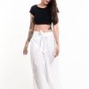 Women HaremPants | Women'S Cotton Wrap Palazzo Pants In Solid White