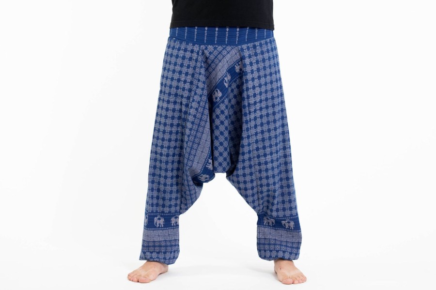 Men HaremPants | Hill Tribe Elephant Men'S Elephant Pants In Blue