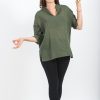 Women HaremPants | Womens Yoga Shirts Nehru Collared In Olive