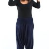 Women HaremPants | Plus Size Solid Color 2-In-1 Jumpsuit Harem Pants In Blue