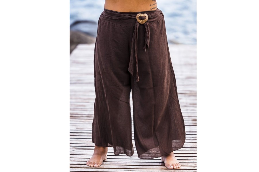 Plus Size HaremPants | Plus Size Women'S Thai Harem Palazzo Pants In Solid Brown