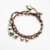 Accessories HaremPants | Silver Color Bell Waxed Cotton Bracelets In Brown