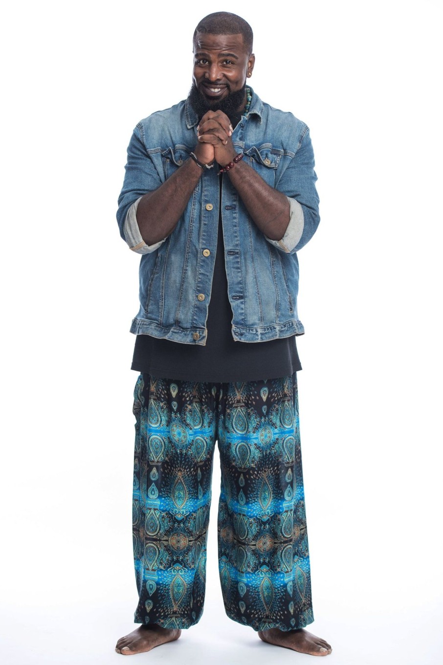 Plus Size HaremPants | Plus Size Paisley Men'S Harem Pants In Turquoise