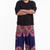 Plus Size HaremPants | Plus Size Peony Mandalas Men'S Harem Pants In Indigo