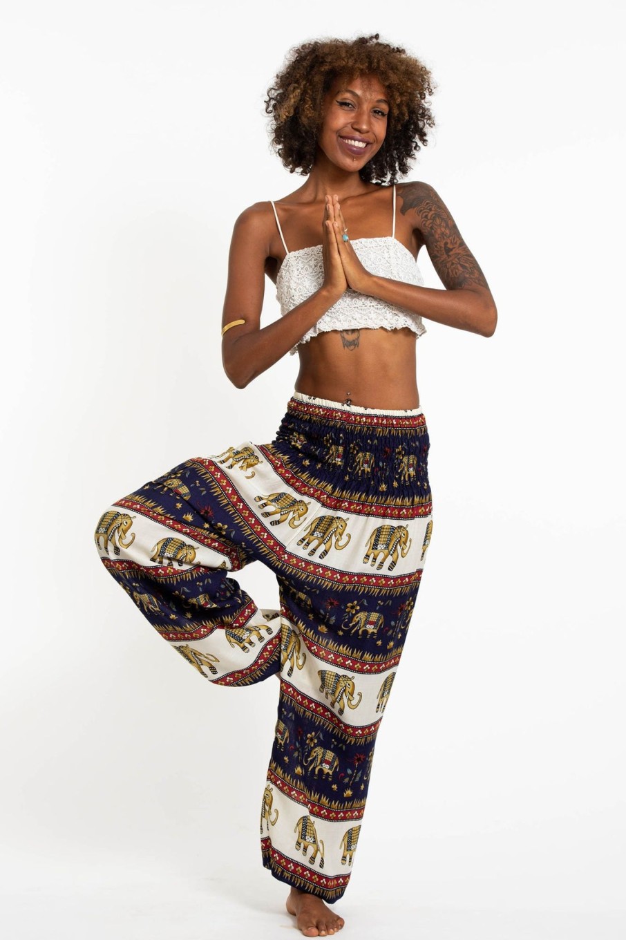 Women HaremPants | Elephant Bliss Women'S Elephant Pants In Navy