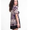 Men HaremPants | Tribal Elephant Short Sleeve Button Shirt In Purple